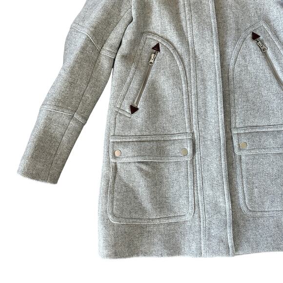 J. Crew Chateau Parka Italian Wool Stadium Cloth Grey - Picture 8 of 13